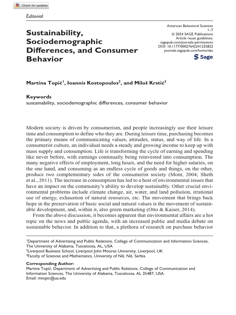 Sustainability and Consumer Behavior Insights | PDF | Behavior ...