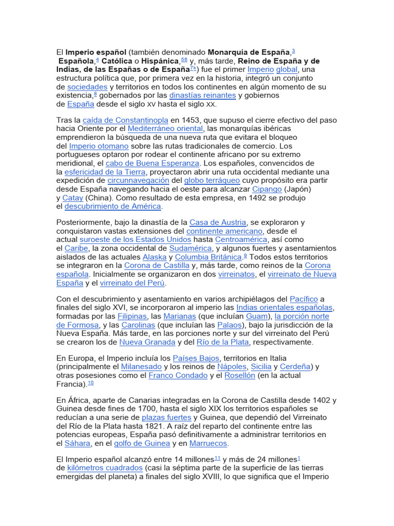El Imperio Español: Historia y Expansión | PDF | Imperio español | España