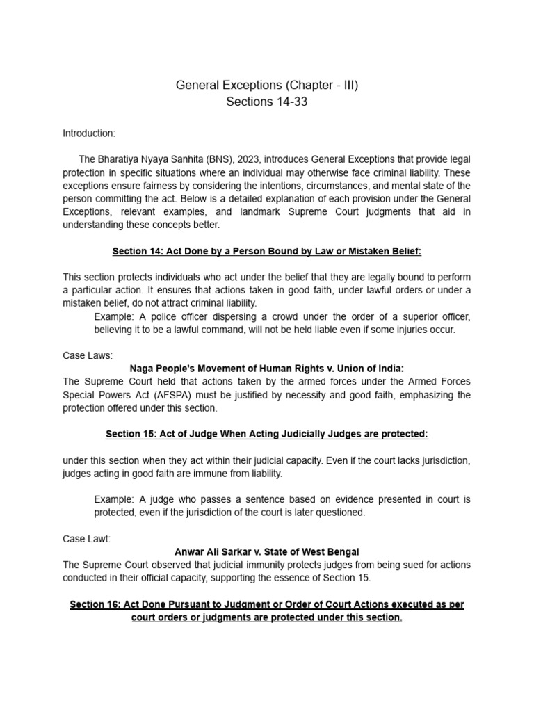 General Exceptions in Criminal Law Explained | PDF | Crimes | Crime ...