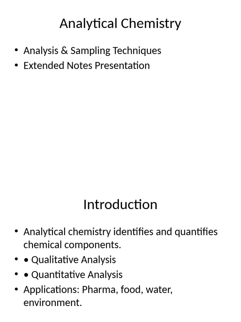 Analytical Chemistry Techniques Overview | PDF