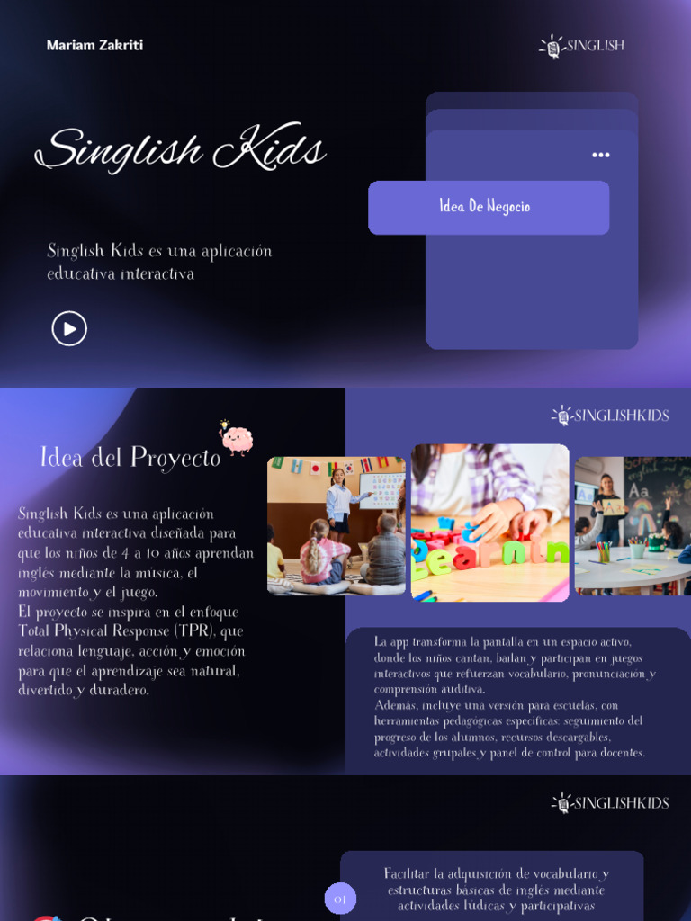App Educativa Singlish Kids para Niños | PDF | Aplicación movil ...