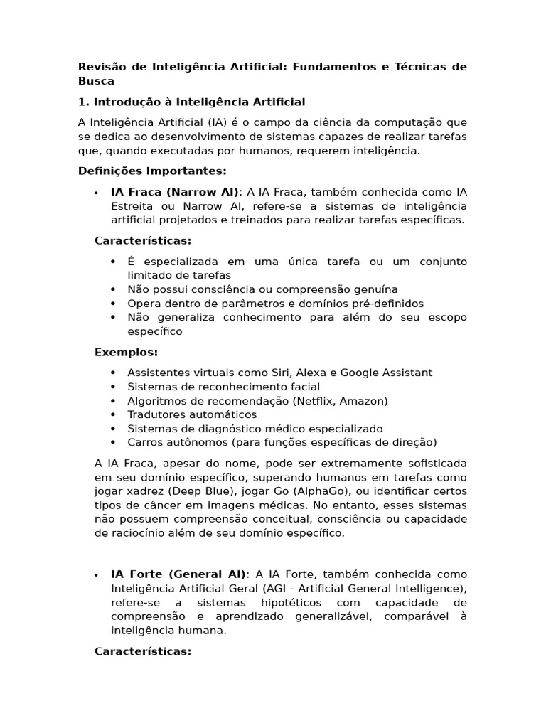 Fundamentos e Técnicas de IA | PDF | Inteligência artificial ...