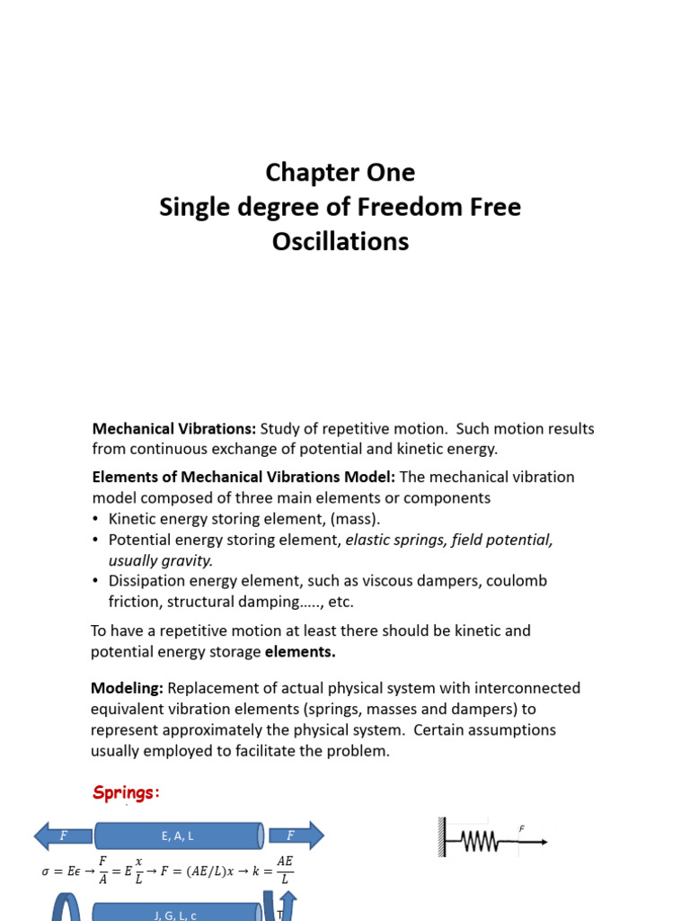 Mechanical Vibrations: Free Oscillations | PDF | Damping | Force