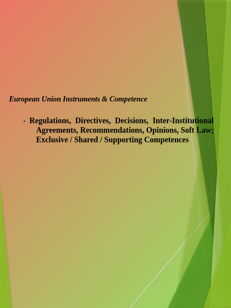 Chapter 6 European Union Instruments | PDF | Directive (European Union ...