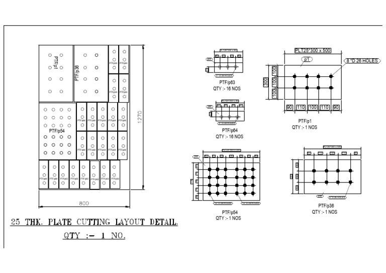 25 THK Plate Cutting Layout For Platform-Model | PDF