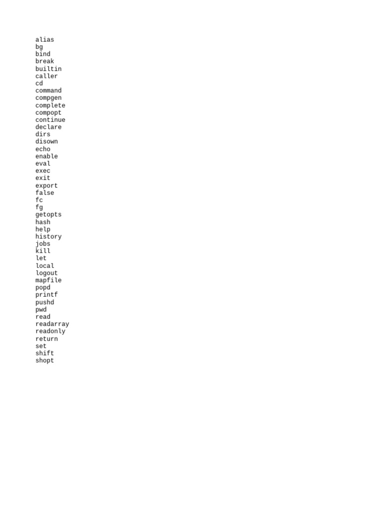 Bash Command Reference List | PDF