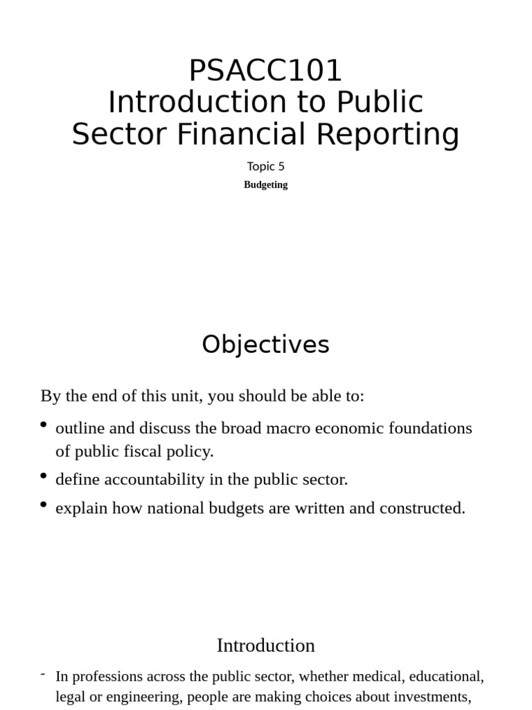 Public Sector Budgeting Overview | PDF | Budget | Government Spending