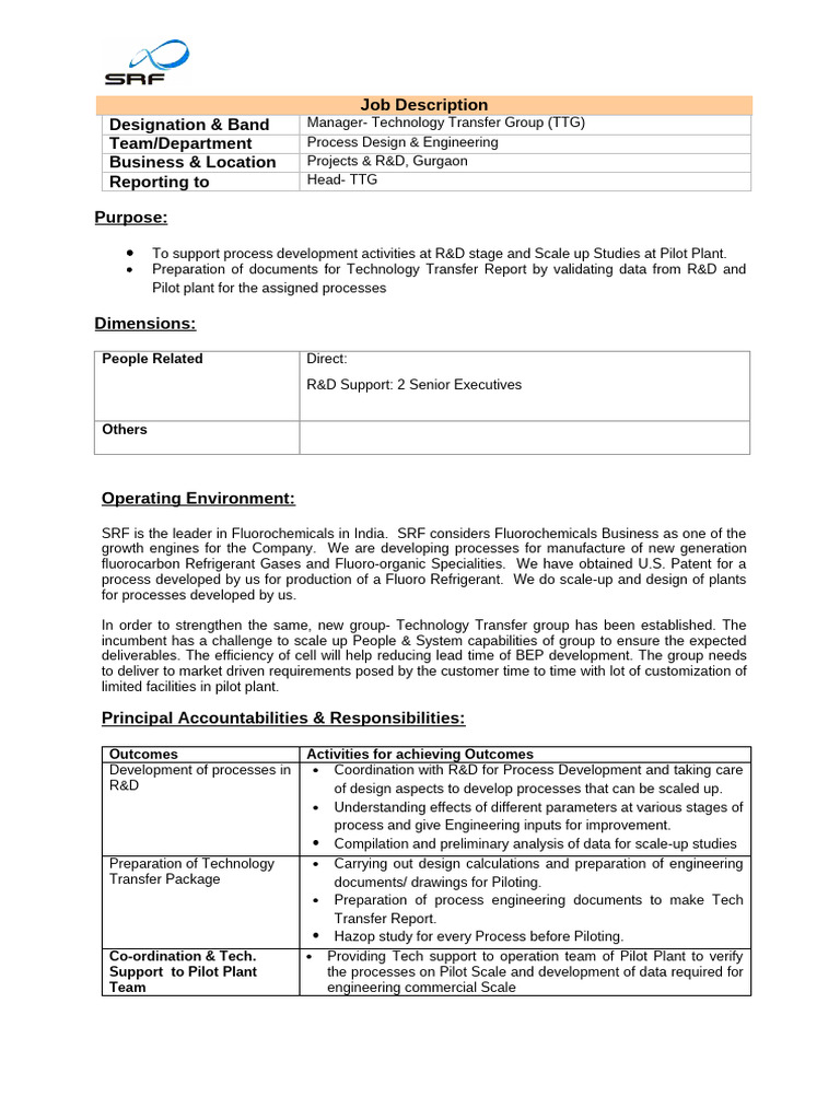 Draft Manager Technology Transfer | PDF | Engineering