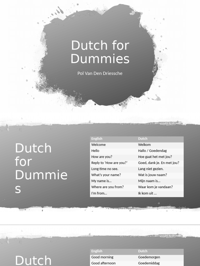 Dutch For Dummies | PDF