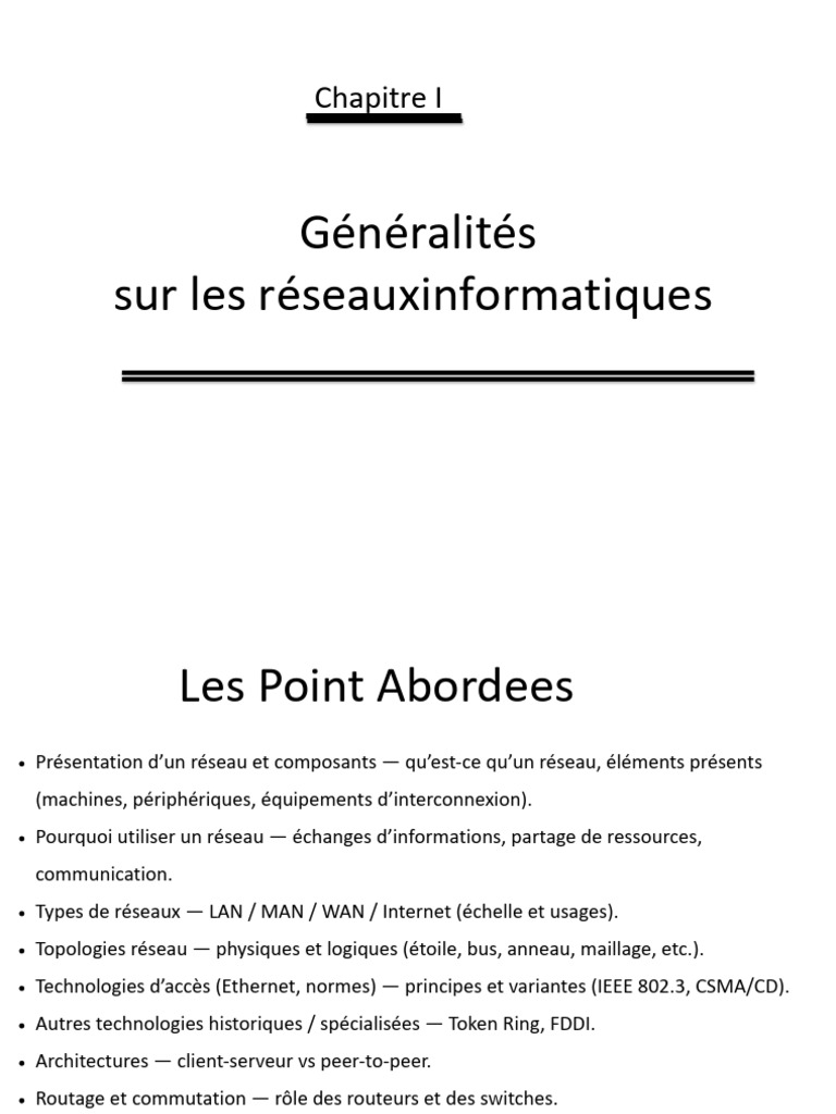 Introduction aux réseaux informatiques | PDF | Topologie de réseau ...
