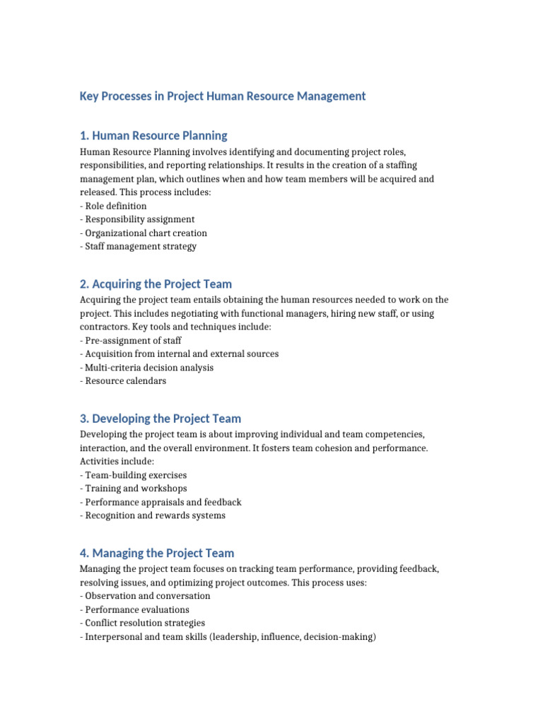 Combined Key Processes HR Management | PDF