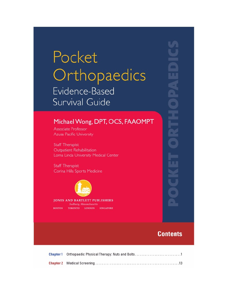 Orthopedic Pocket Guide Preview | PDF