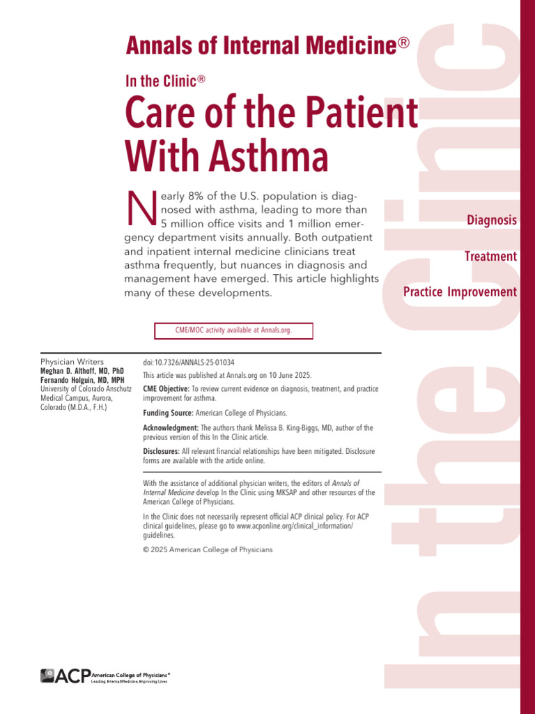 Asthma Diagnosis and Management Guide | PDF | Asthma | Chronic ...