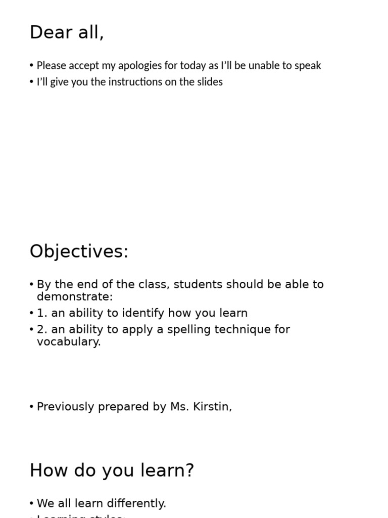 Understanding Learning Styles and Vocabulary | PDF | Vocabulary ...