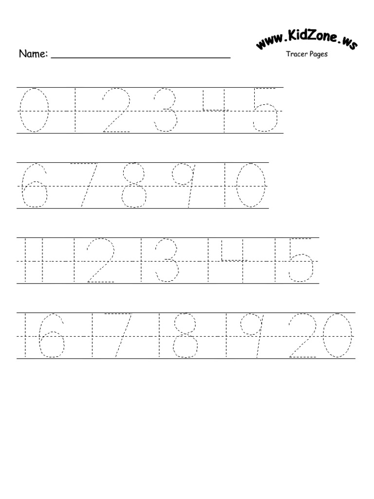 Kidzone Tracer Page | PDF