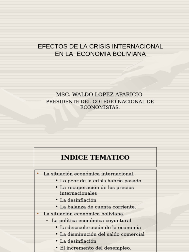 Efectos de la Crisis en Bolivia | PDF | Producto Interno Bruto | Bolivia