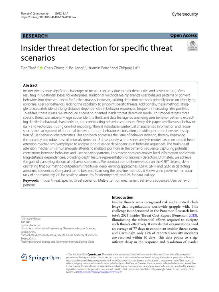 Insider Threat Detection Techniques For Specific Threat Scenarios | PDF ...