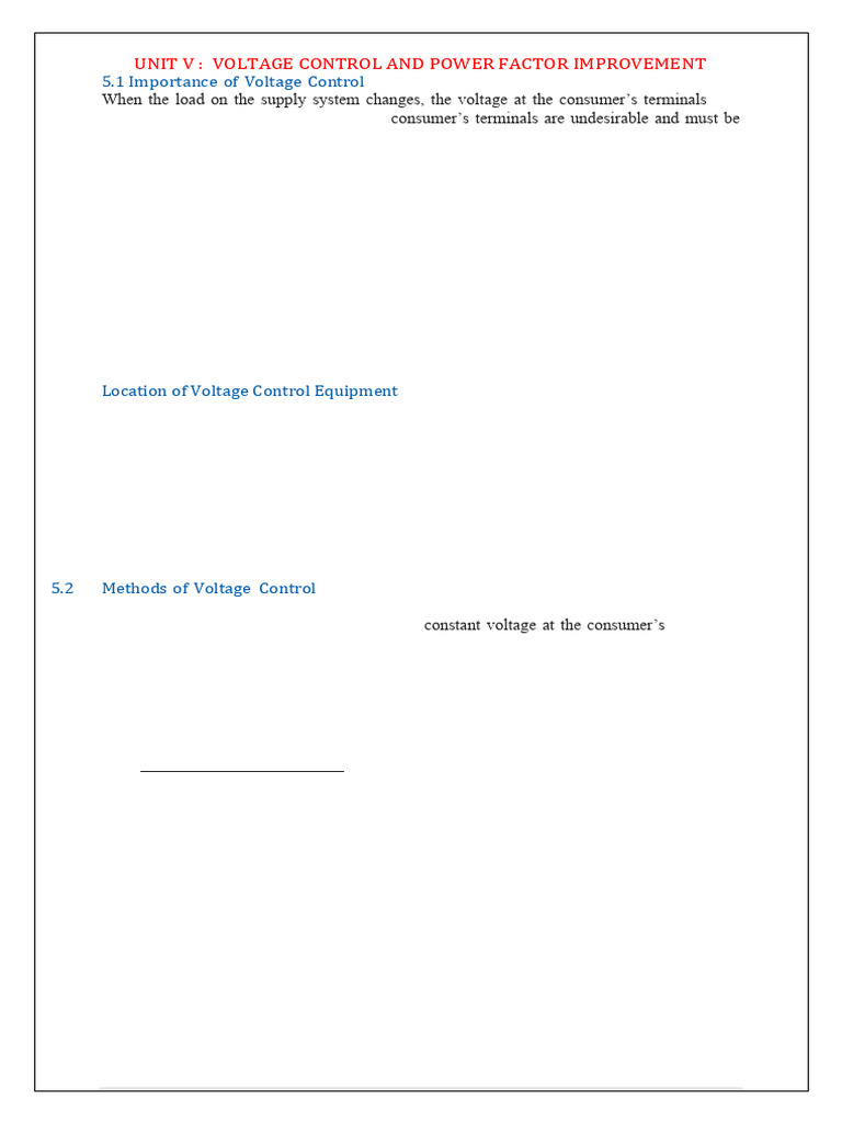 Voltage Control & Power Factor Methods | PDF | Capacitor | Transformer