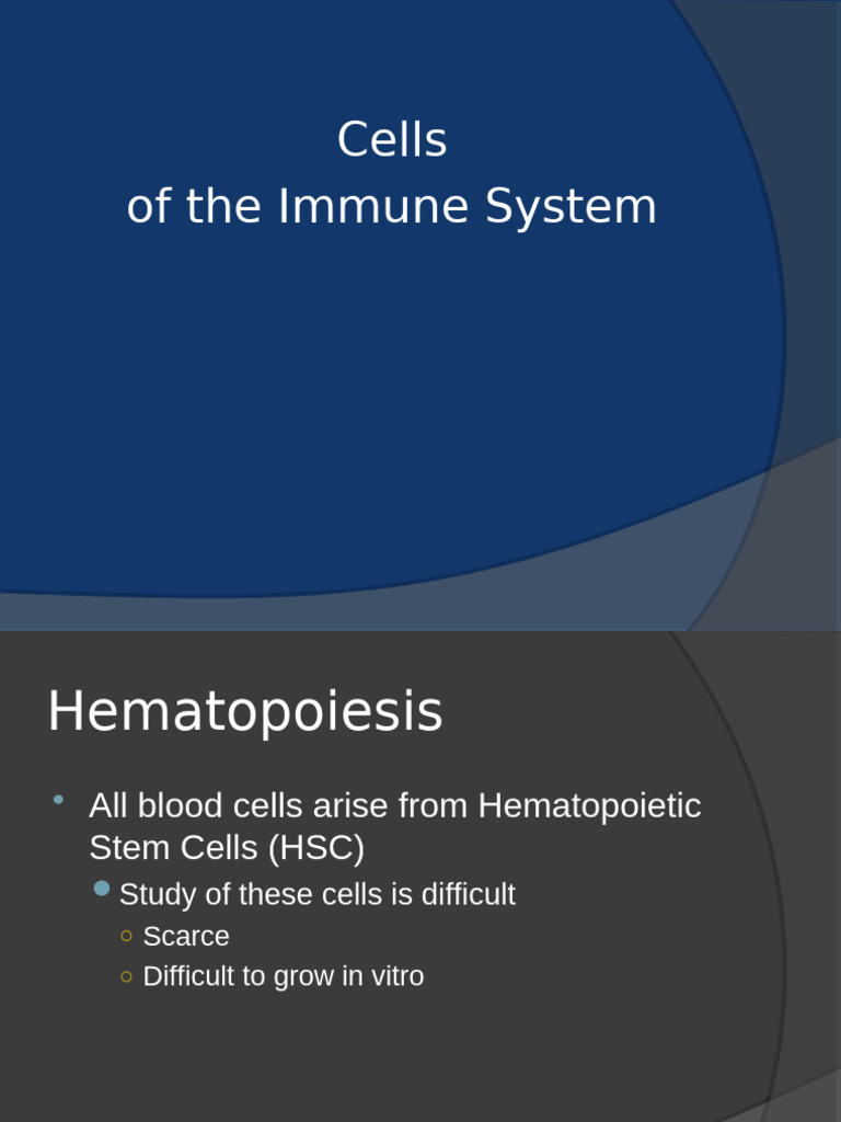 Cells of The Immune System | PDF | Haematopoiesis | Lymphocyte
