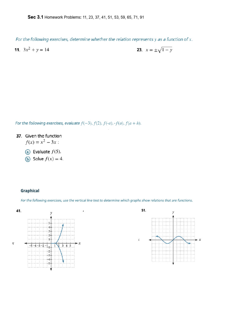 Sec 3.1 Homework Problem Set | PDF