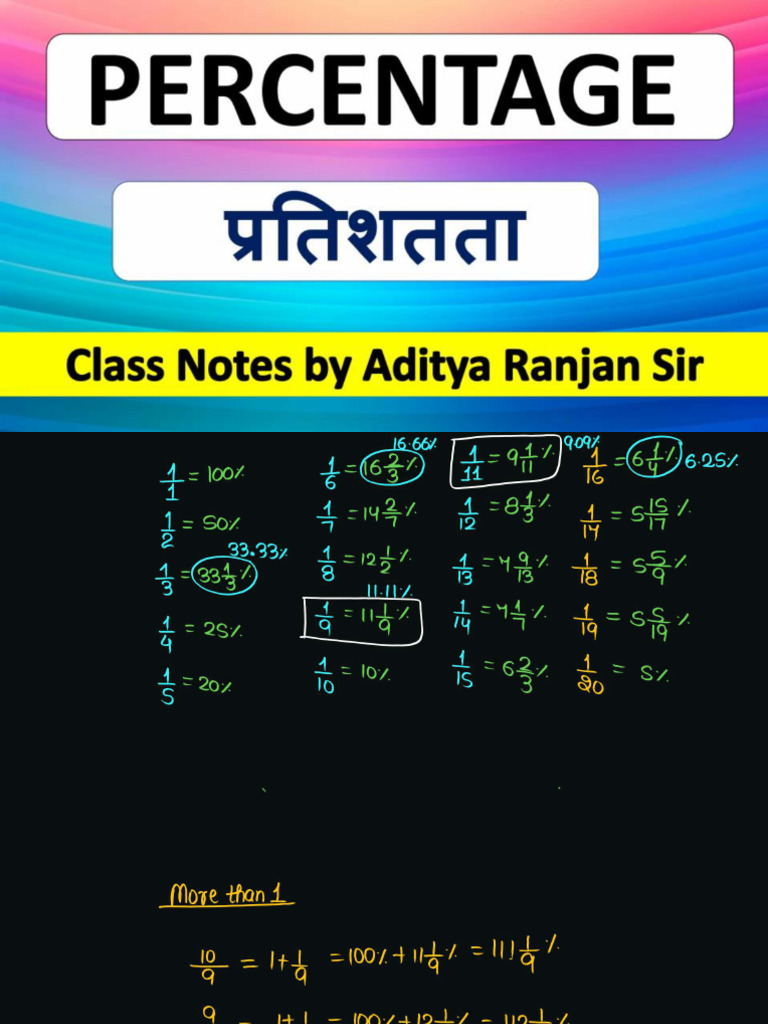 Percentage (Class Notes) AB | PDF