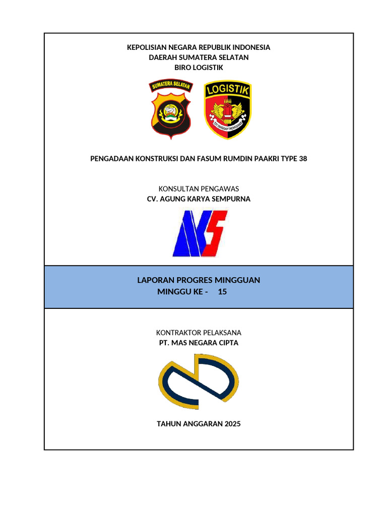Laporan Progres Konstruksi PAAKRI 2025 | PDF