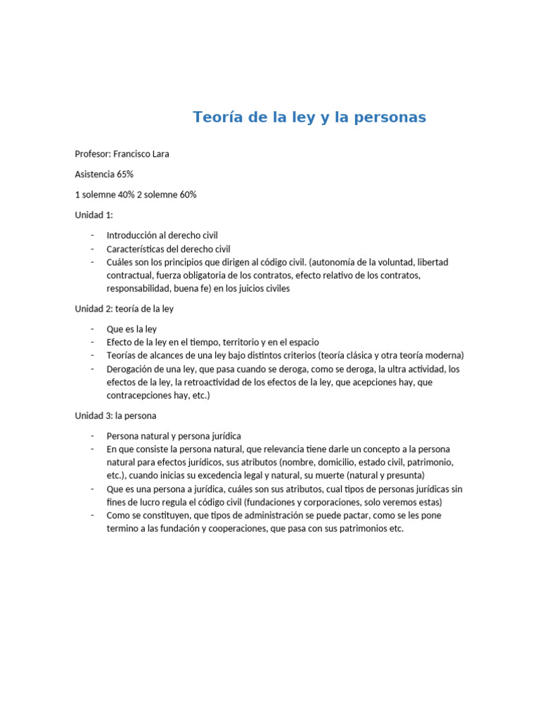 Teoría de la Ley y la Persona en Derecho Civil | PDF | Sentencia (ley ...