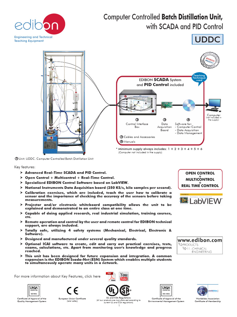 Computer Controlled Batch Distillation Unit | PDF | Distillation ...