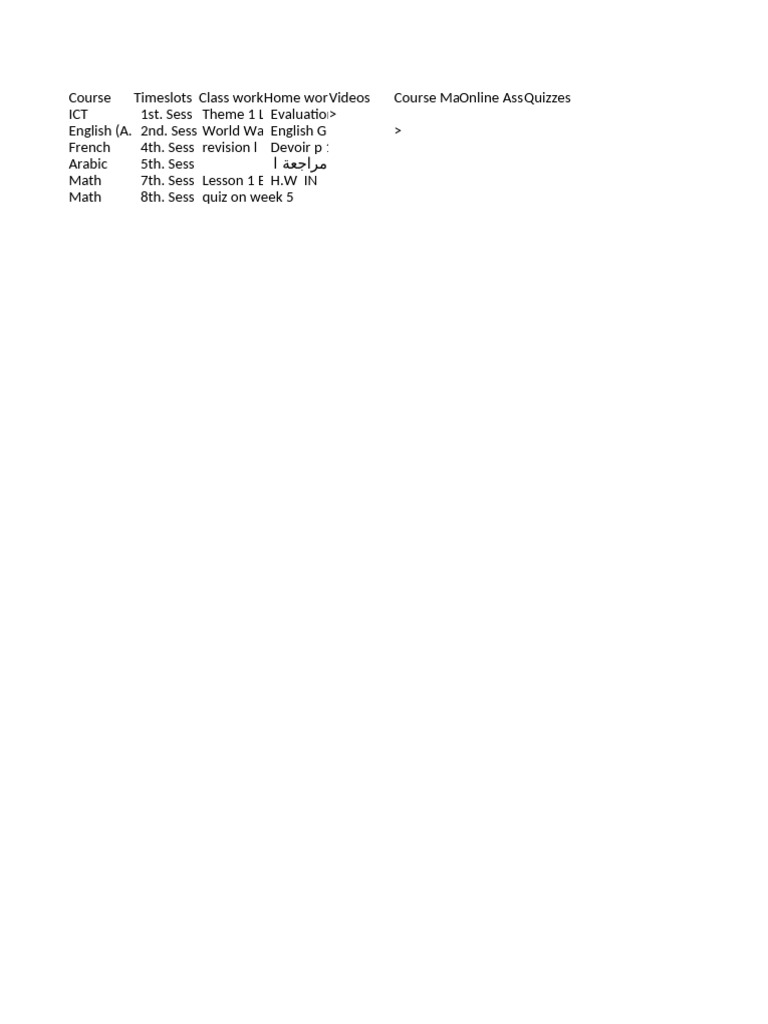 Course Schedule and Assignments Overview | PDF