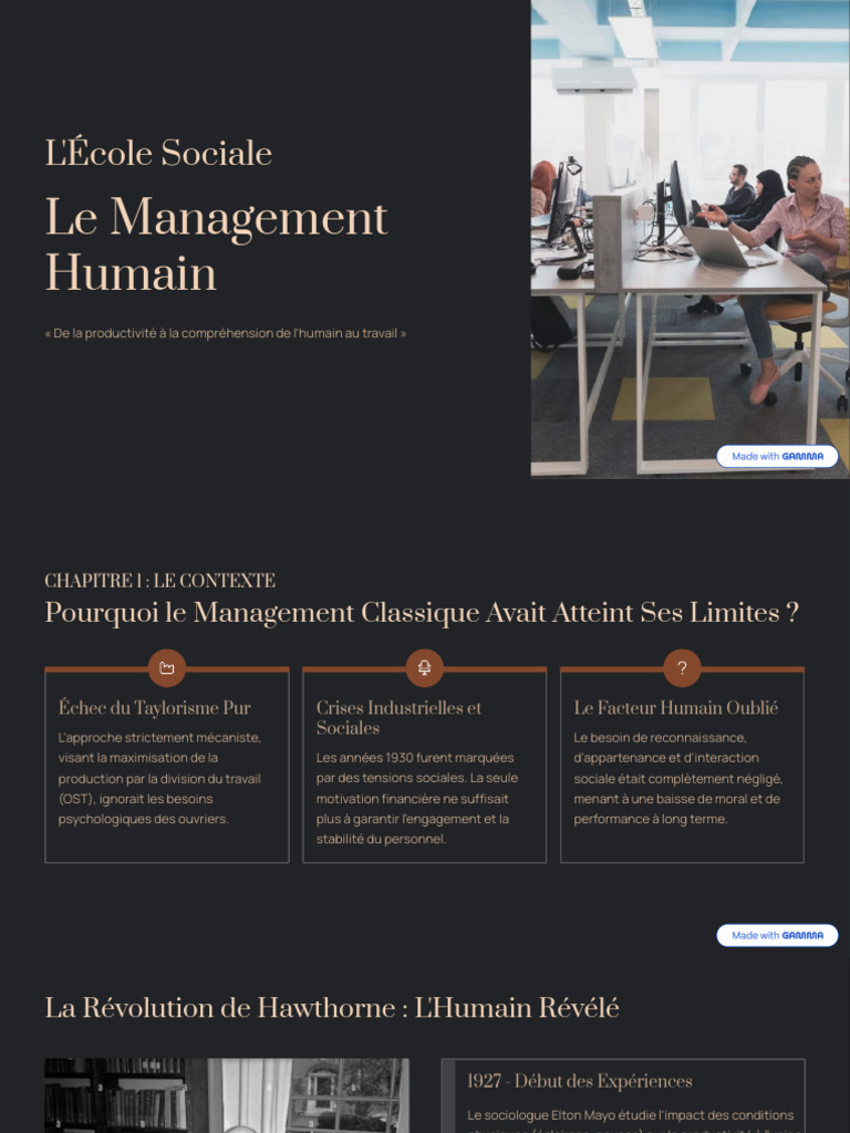 Management Humain : Évolution et Impact | PDF | Gestion des ressources ...