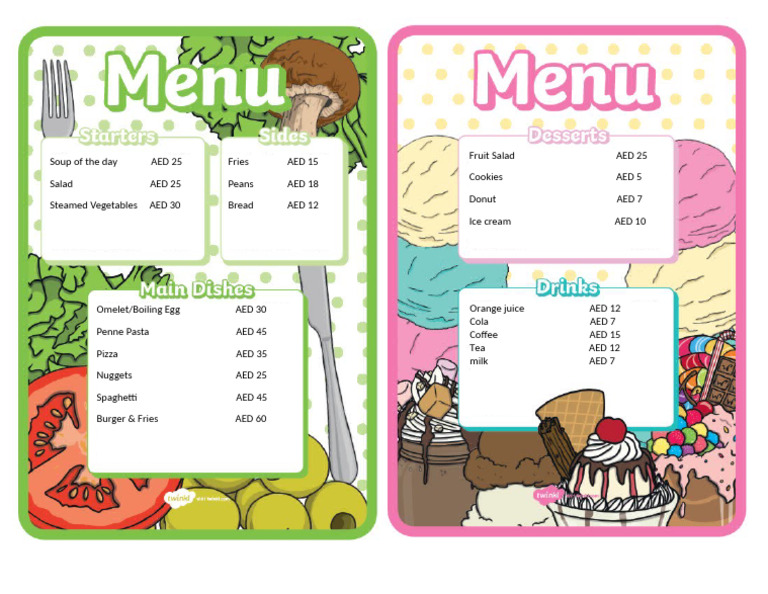 Menu Prices for Popular Dishes | PDF