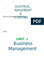 Industrial Management & Costing: Click To Edit Master Subtitle Style
