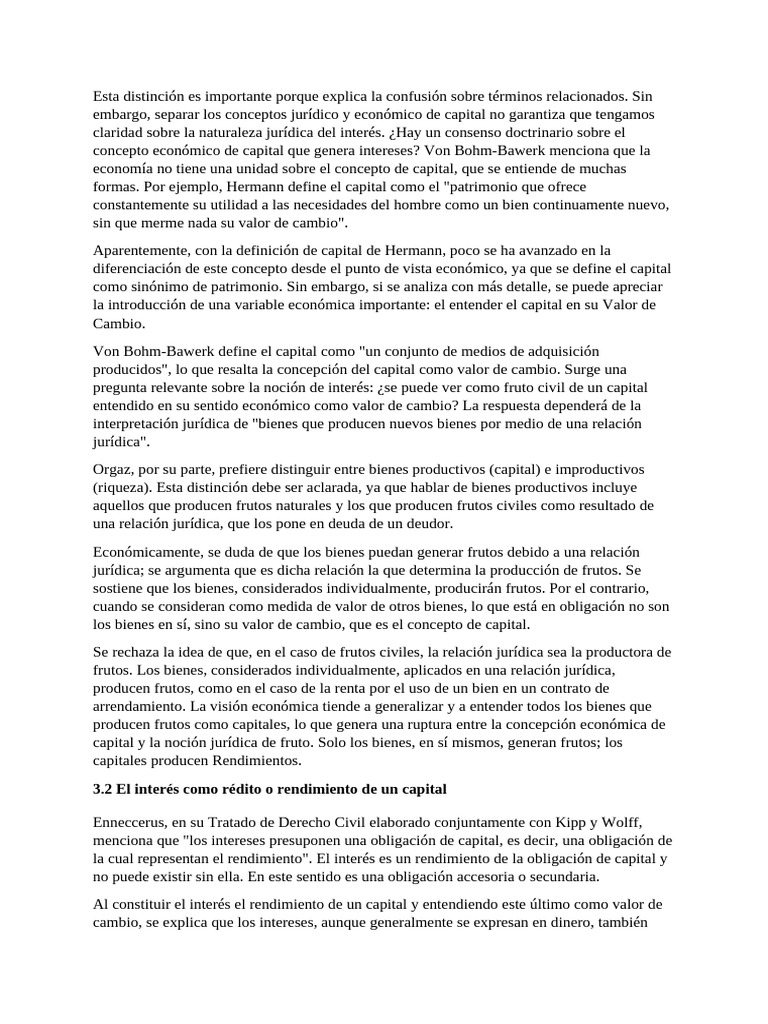 Interés como rédito del capital | PDF | Dinero | Capital (economía)