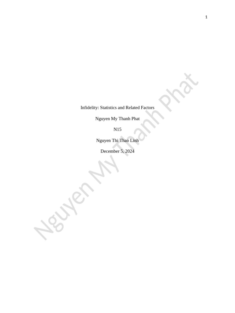 Infidelity - Statistics and Related Factors | PDF | Infidelity | Affair