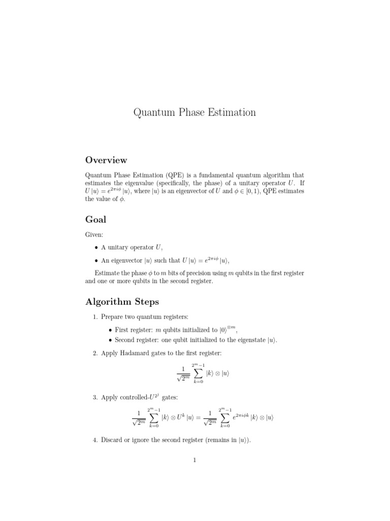 Quantum Phase Estimation Explained | PDF