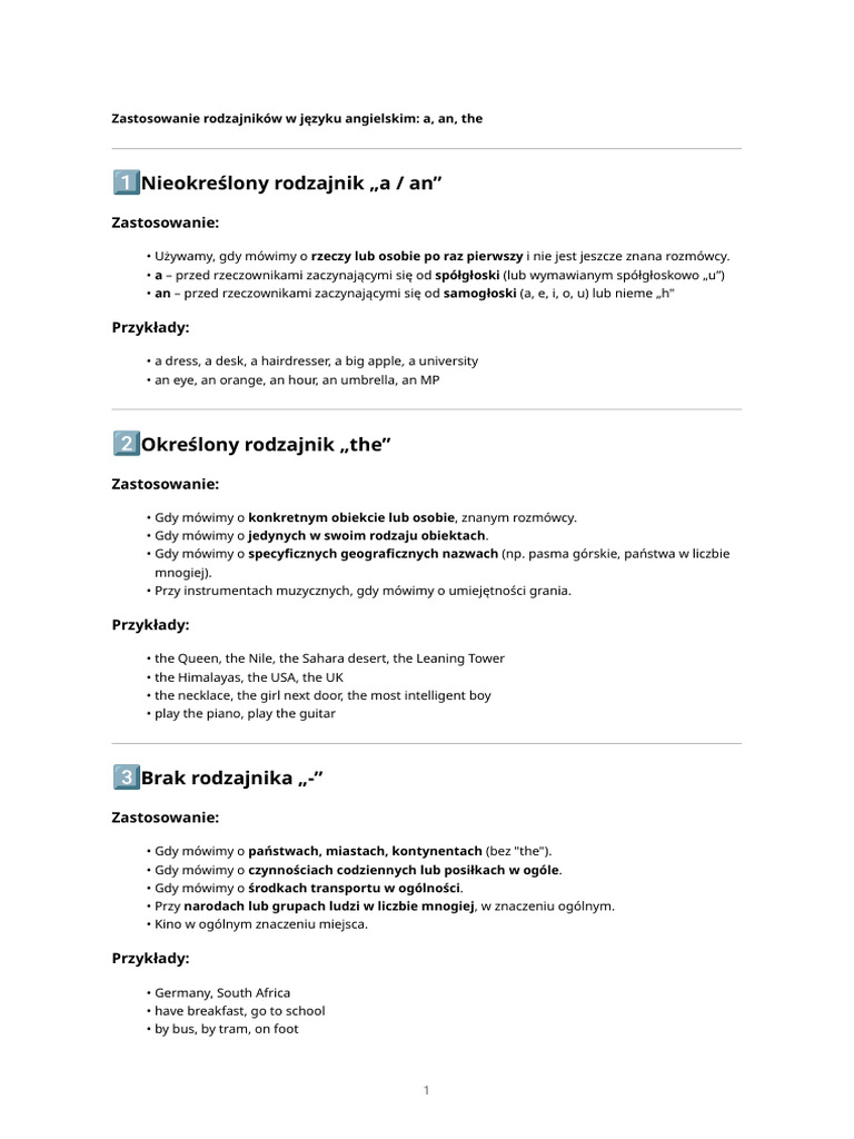 A, An, at Guide | PDF