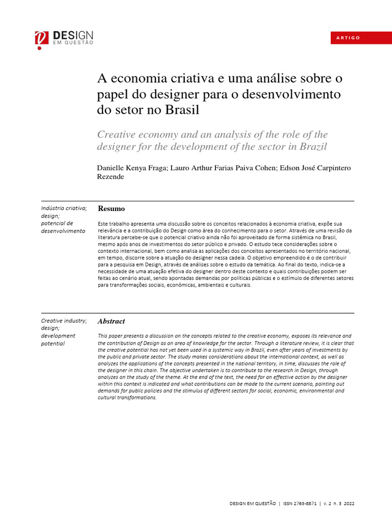 Papel do Designer na Economia Criativa | PDF | Economia | Sustentabilidade