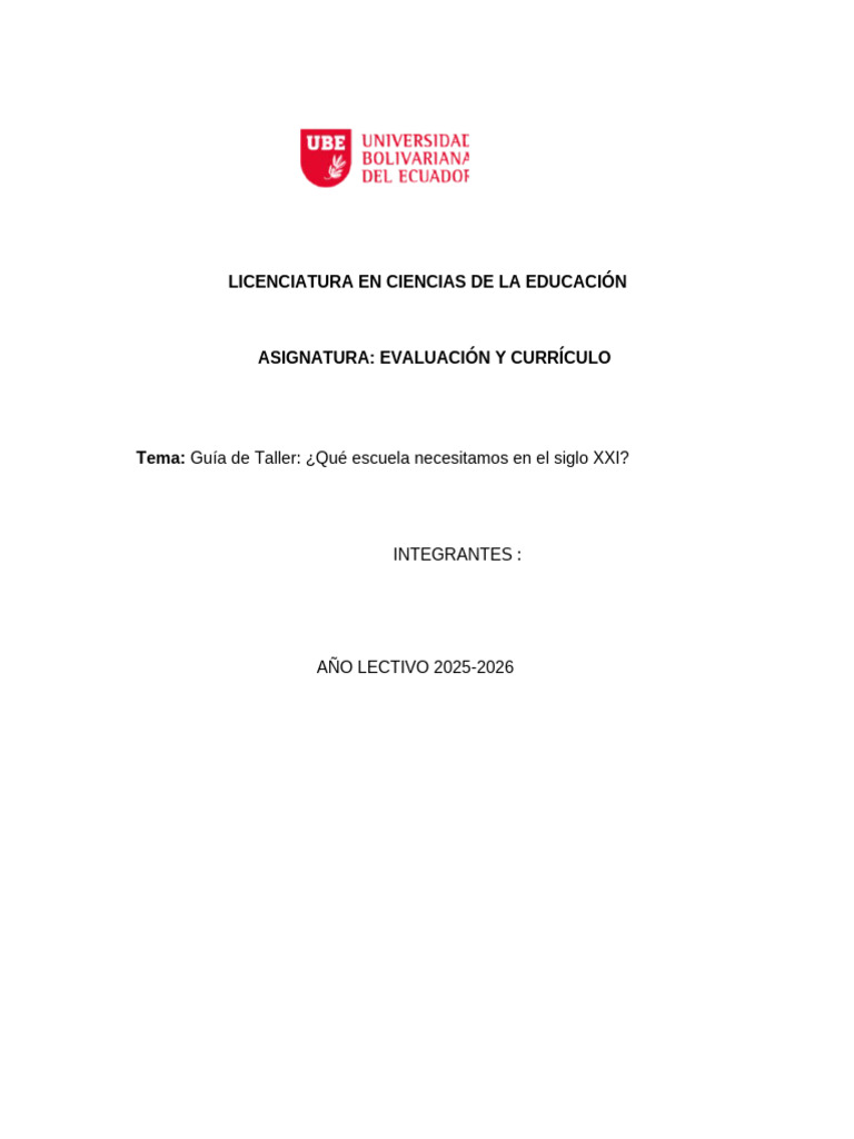 ¿Qué Escuela Necesitamos en El Siglo XXI? | PDF | Plan de estudios ...