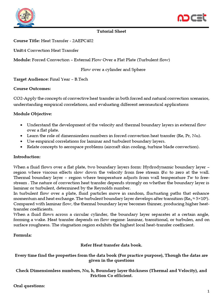Forced Convection Heat Transfer Guide | PDF | Boundary Layer | Heat ...