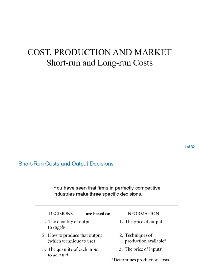Short-Run Cost Analysis in Economics | PDF | Marginal Cost | Average Cost