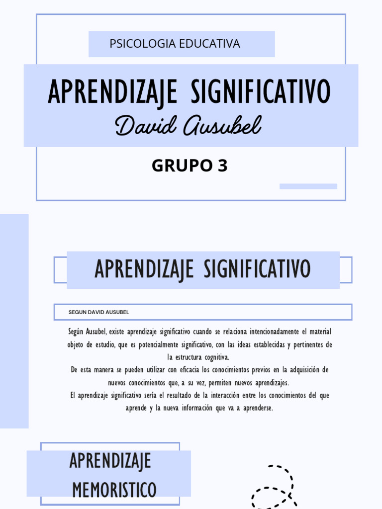 Aprendizaje Significativo de David Ausubel - Aldo | PDF | Aprendizaje ...