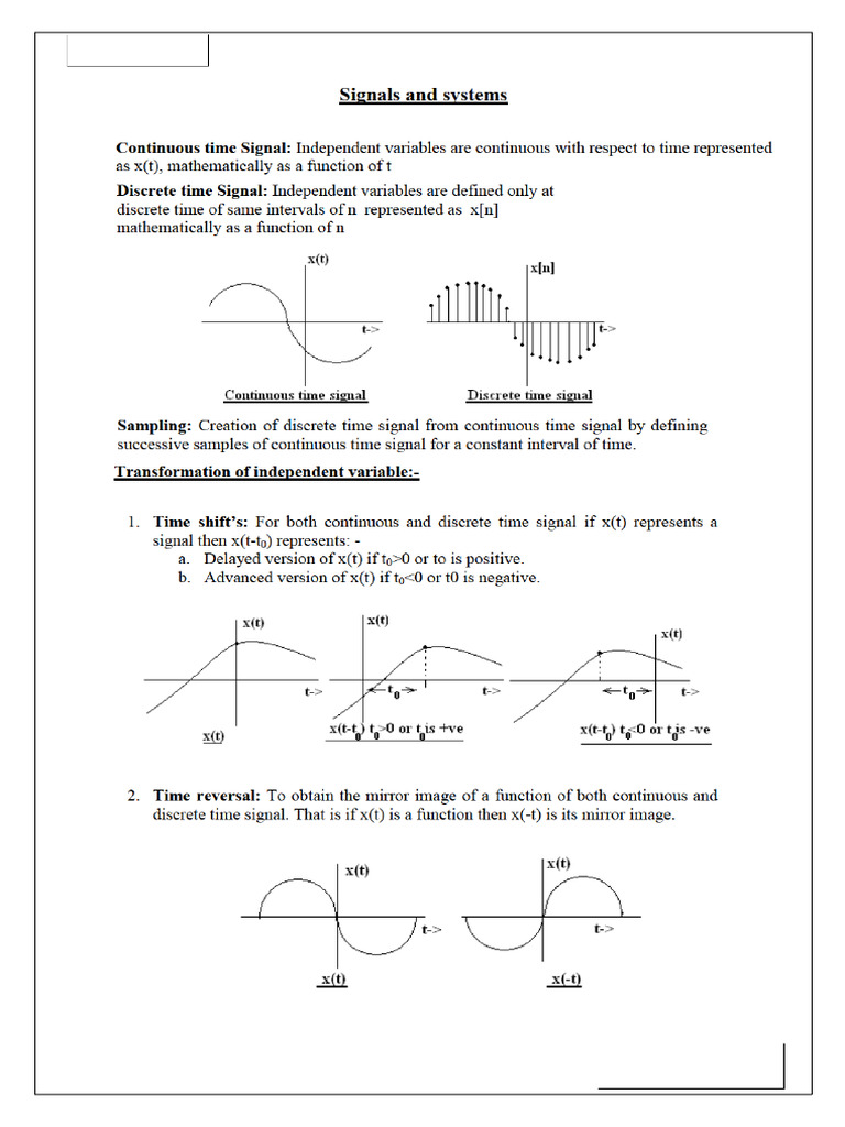7 (D) - Signals and Systems Short Notes | PDF | Mathematical Analysis ...