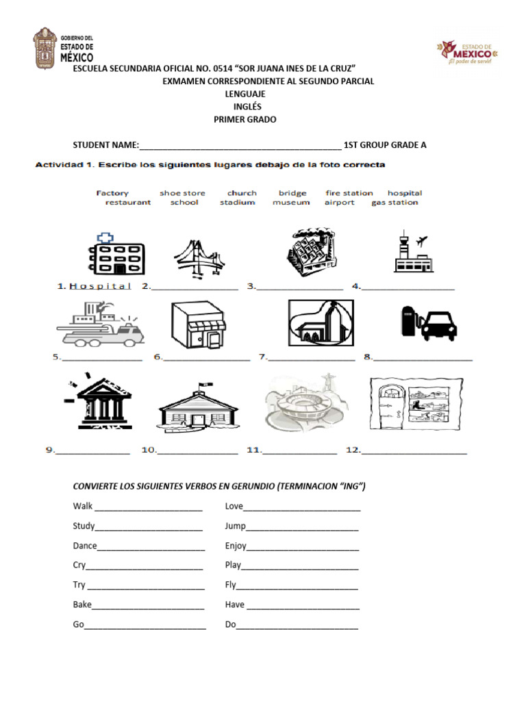 Examen Segundo Parcial Ingles | PDF