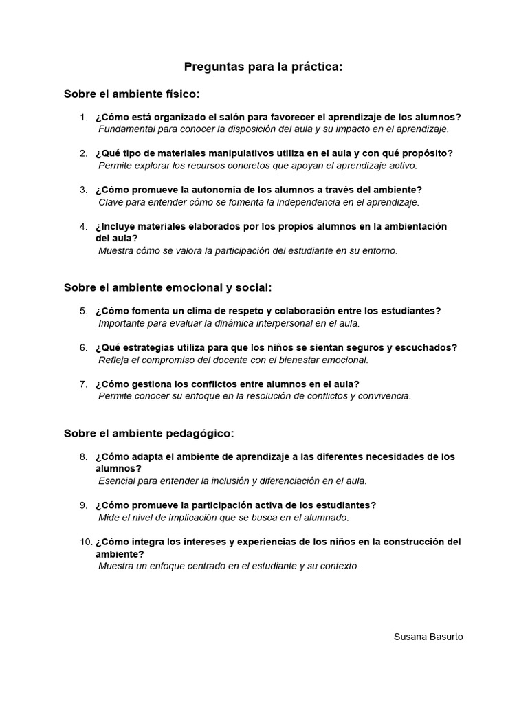 Preguntas para mejorar el aula eficazmente | PDF