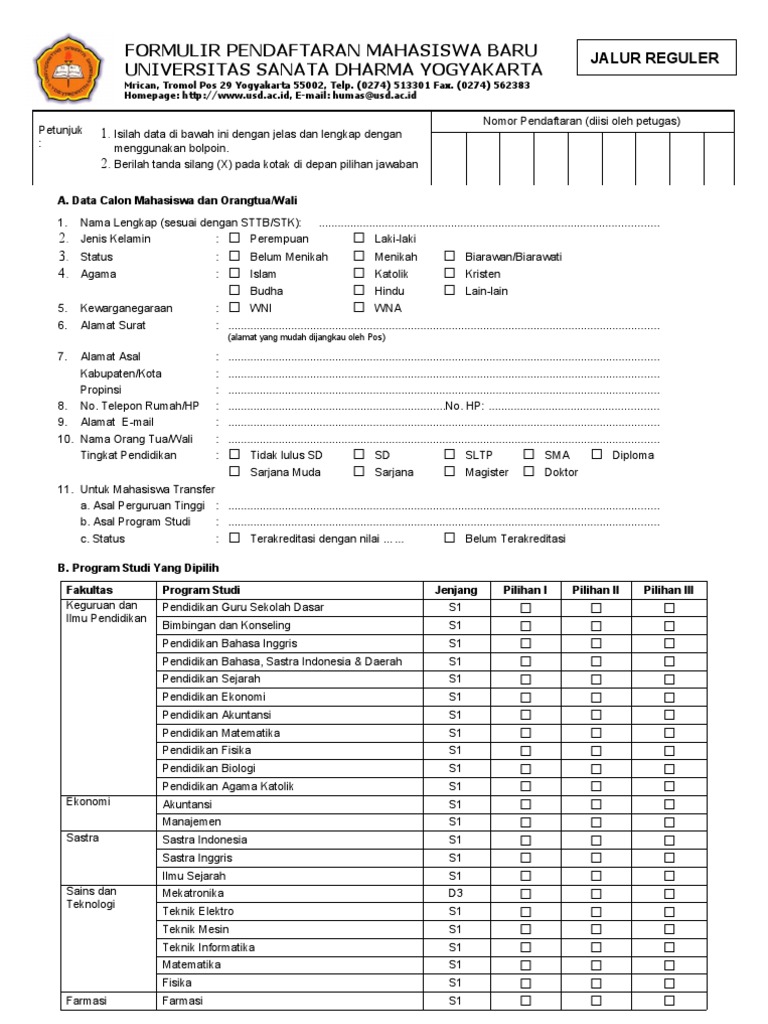 Formulir Jareg Usd 1112 Link