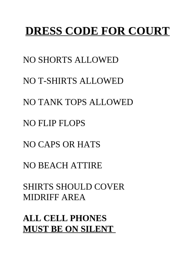 Court Dress Code Guidelines | PDF