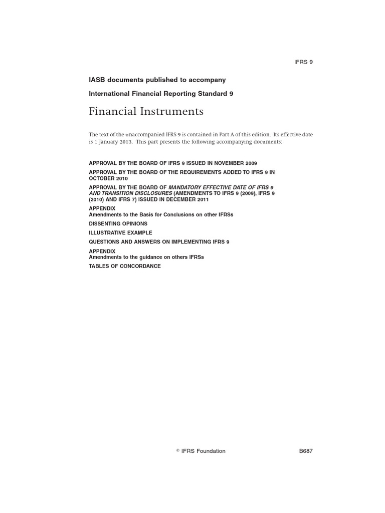 IFRS 9 Financial Instruments Overview | PDF | Fair Value ...
