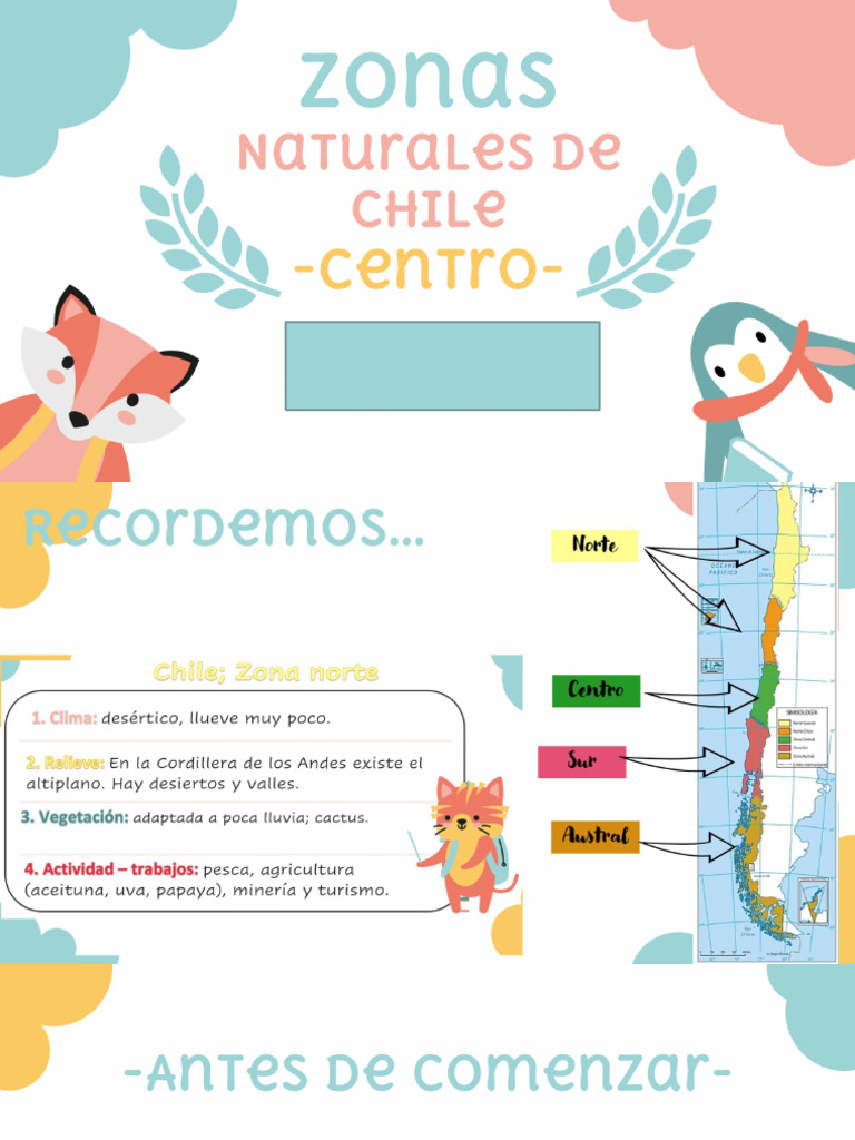 Zonas Naturales: Centro de Chile | PDF | Chile | Clima