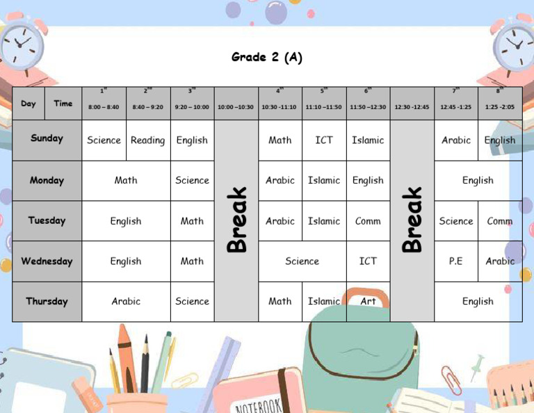 Time Table GR 2 (A) - 024230 | PDF