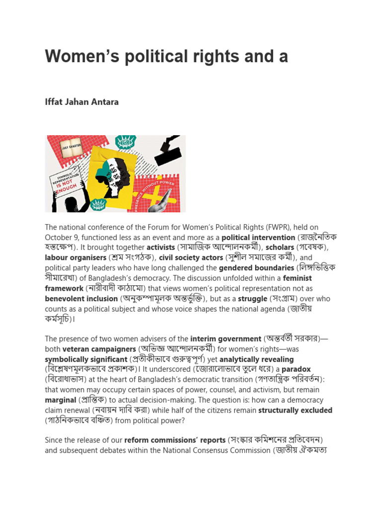 Women's Political Rights Essay Version | PDF | Democracy | Political ...